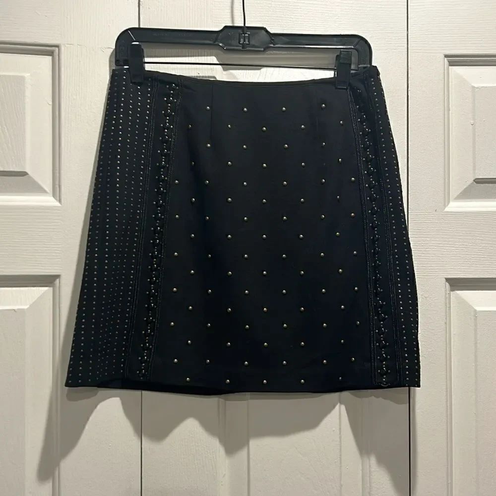 Nanette Lepore Black Shirt w Gold Details, Size 4